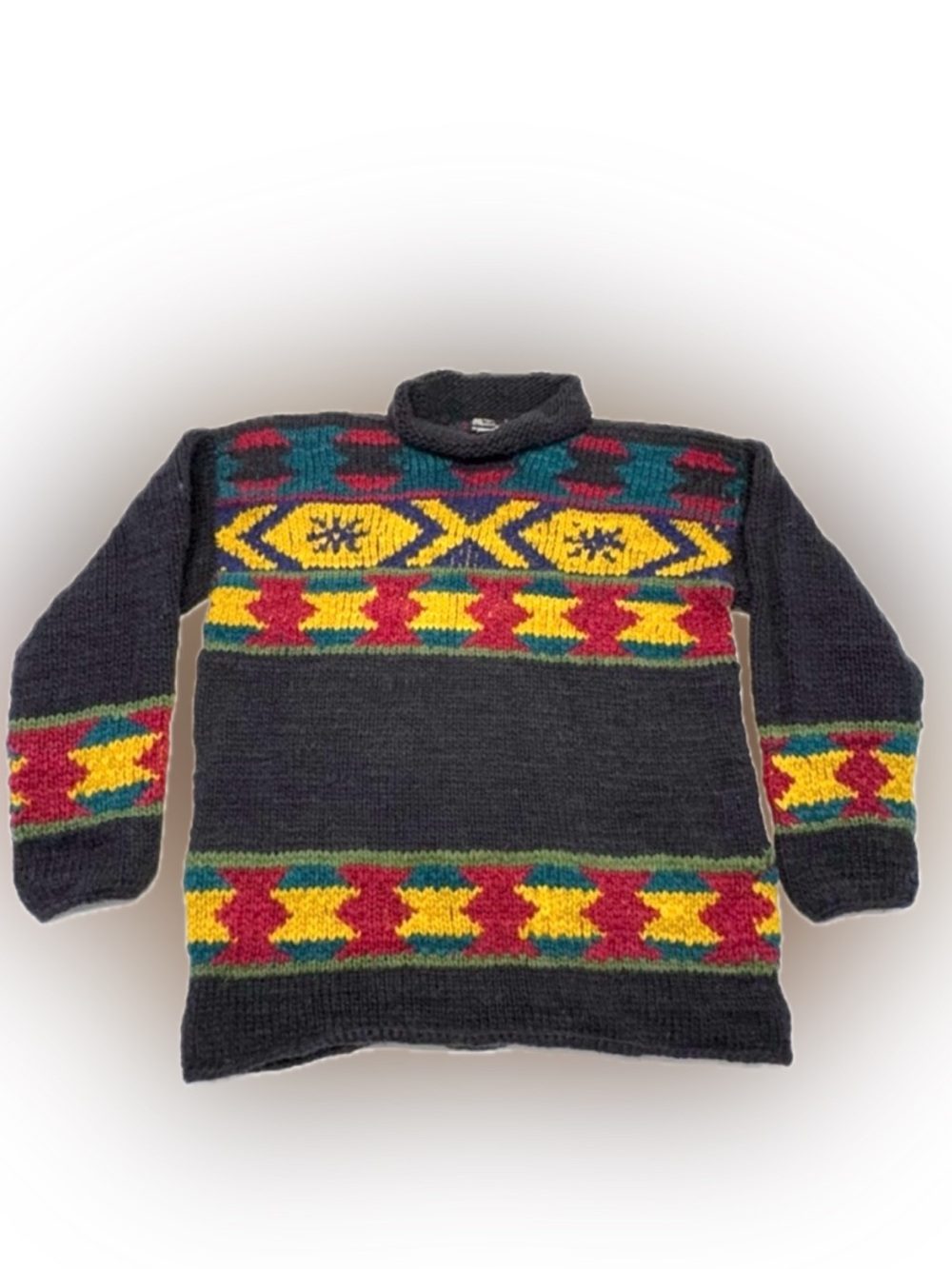 Vintage Mountain Trading Co. 100% Wool Aztec Sweater - Heavyweight XL
